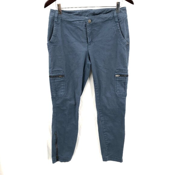 Athleta Pants - Athleta ankle zip cargo pants organic cotton blend blue outdoor hiking cropped 6